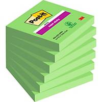 Notas adhesivas Post-it Super Sticky - 76 x 76 mm - verde oliva - 6 blocks