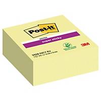 Post-it® Super Sticky kubusblok, Canary Yellow™, 76 mm x 76 mm, 270 ark