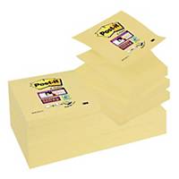 Karteczki Post-it® Super Sticky Z-Notes, Żółte, 76x76mm, 12x90 sztuk
