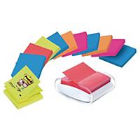 Post-It Dispenser With 12 Packs of Z-Notes 76 X 76mm Bora Bora Colour Notes
