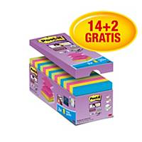 3M Post-it® R330 Super Sticky z-jegyzettömb, 76 x 76 mm, színes, 16 tömb/90 lap