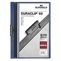 Durable DURACLIP 60 Sheet Metal Clip Folder - A4 Dark Blue, Pack of 25