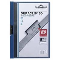 Durable Duraclip 2209 klemmap, A4, tot 60 vel, PVC, donkerblauw, per map