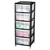 CEP 222304 BLACK/CLEAR 5 DRAWERS UNIT