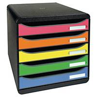 Module de rangement Exacompta Big Box Plus, 5 tiroirs, A4+, couleurs assorties