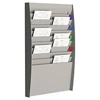 Paperflow muurdisplay met 20 vakken voor A4 documenten, grijs