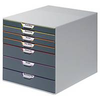 Durable VARICOLOR Desktop Organiser 7 Drawer Colour Coded Modular Storage - A4+