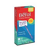 Berol Felt Tip Colouring Markers Broad Asst - Box Of 12