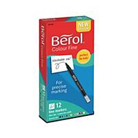 Berol Felt Tip Colouring Markers Fine Asst - Box Of 12