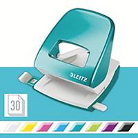 Leitz WOW Hole Punch 30 Sheets Metal Ice Blue