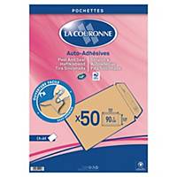 Pack de 50 sobres La Couronne C4 229x324 90g color crema