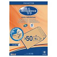 La Couronne Pocket Peel & Seal C5 162X229 90G Manilla - Pack of 50