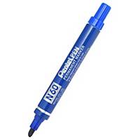 PENTEL N60 CHISEL TIP BLUE PERMANENT MARKERS - BOX OF 12
