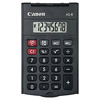 Calculatrice de poche avec couvercle Canon AS-8, gris foncé, 8 chiffres