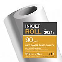 Clairefontaine Matt Coated Inkjet Paper Plotter Roll 90 gsm 45M X 610mm - 1 Roll
