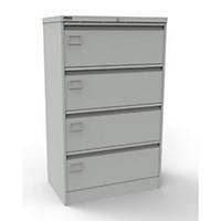 Metal 4 Drawer Side Filer Cabinet Grey
