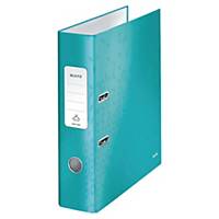 Leitz 180° Wow Laminated A4 , 80mm Spine, Lever Arch File ICE Blue