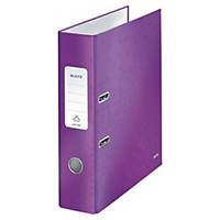 Leitz 180° Wow Laminated A4 , 80mm Spine, Lever Arch File Purple