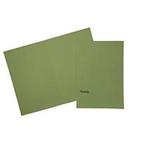 Lyreco Square Cut Folio Folder - Green, Pack of 100