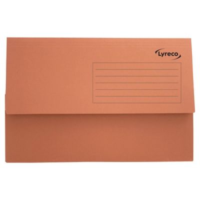 Lyreco vouwmap met accordeonrug, foolscap, karton 290 g, oranje, per map