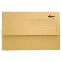 Lyreco Document Wallet, Foolscap Size, 250g Card - Yellow, Pack of 50