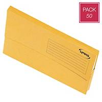 Pack 50 pastas classificadoras tipo bolsa Lyreco - fólio - cartolina - amarelo