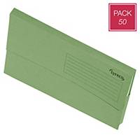 Lyreco Document Wallet, Foolscap Size, 250g Card - Green, Pack of 50