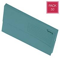 Lyreco Document Wallet, Foolscap Size, 250g Card - Blue, Pack of 50