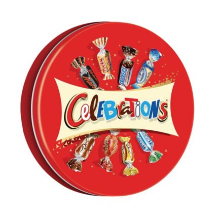 CELEBRATIONS - Boîte Cadeau en Métal - Assortiment de Chocolats au Lait à  Partager - SNICKERS, TWIX, MARS, MALTESERS, BOUNTY et autres - 435g