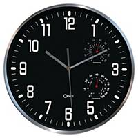 OriumThermo Hygro horloge aluminium noir