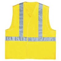 High-visibility waistcoat with horizontal and vertical bands - size XL - yellow