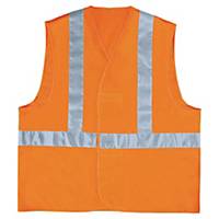 Veste de securité orange fluorescente bande horizontale et verticale - taille L