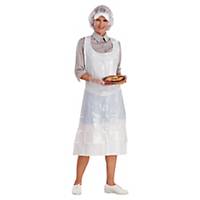 Delta Plus TABP002 plastic disposable apron, white, universal fit, 100 pieces