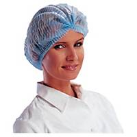 DISPOSABLE HAIRNET CLIPPED POLYPROPYLENE BLUE - BOX OF 100