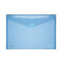 Foldersys transparante PP enveloppen, A4, blauw, per 10 stuks