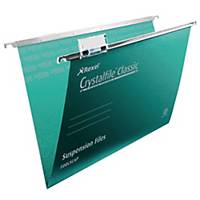 Rexel Crystalfile Classic Foolscap Suspension File 15mm V Base Green – Pk 50