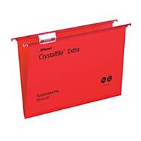 Rexel Crystalfile Extra Foolscap Suspension File 15mm V Base Red – Pk 25