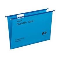 Rexel Crystalfile Extra Foolscap Suspension File 15mm V Base Blue – Pk 25