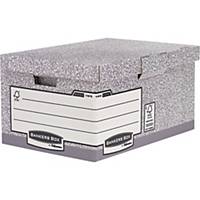 Fellowes Bankers Box System Flip Top Storage Box (Grey) - Pack of 10