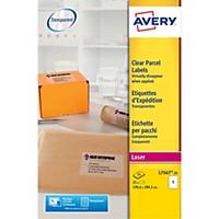 AVERY L7567-25 QUICKPEEL CLEAR LASER ADDRESSING LABELS 210 X 297MM - BOX OF 25