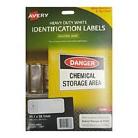 Avery L7063 Heavy Duty White Label 99.1 x 38.1mm - Pack of 350