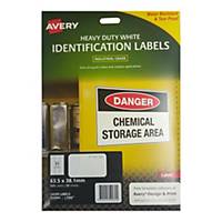 Avery L7060 Heavy Duty White Label 63.5 x 38.1mm - Pack of 525