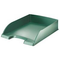 Leitz 5254 Style Letter Tray Brushed Green