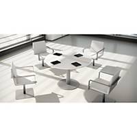 Mesa de reunión circular - Pie metálico - Diam: 120cm - blanco/blanco