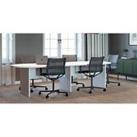 Mesa de reunião oval Ofitres - 2000 mm - branco/branco