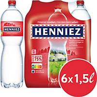 HENNIEZ Rossa Acqua minerale gassata, 6 bottiglie da 1.5 l