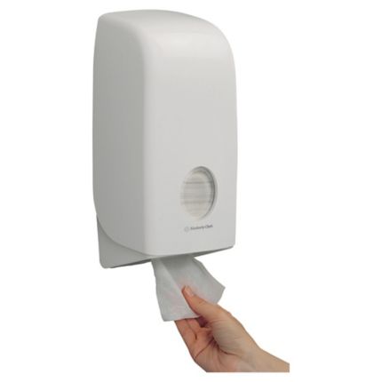 Distributeur de papier toilette plié Aquarius™ 6946 - 1 x distributeur  blanc de papier toilette feuille à feuille