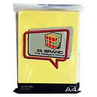 IQ Coloured A4 Cardboard 110G Yellow Pack of 180 Sheets
