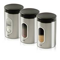 Addis Stainless Steel 900ml Canisters - Pack of 3