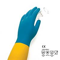 Par de guantes químicos Rubberex Tropicolor BIC 200 - látex- talla 8